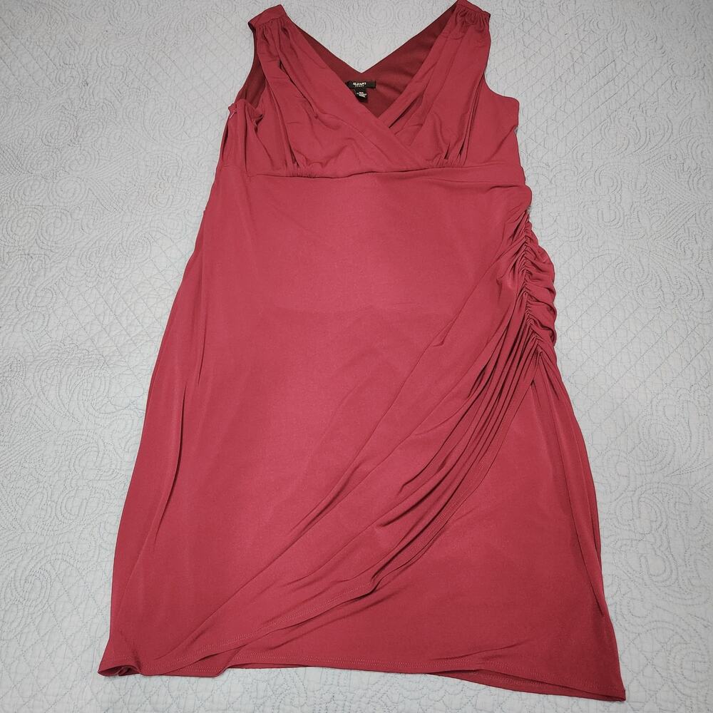 Alfani Dark Fuchsia Plum Ruched Stretchy Plus Size Dress